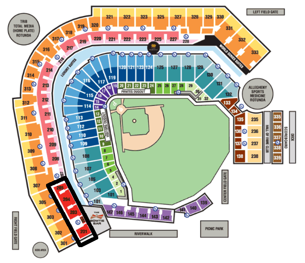 Pnc Park Pirates Seating Chart